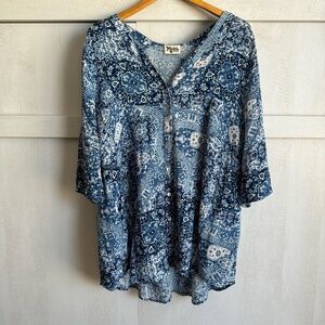 Show Me Your Mumu Downtown Tunic in Blue Mosaic